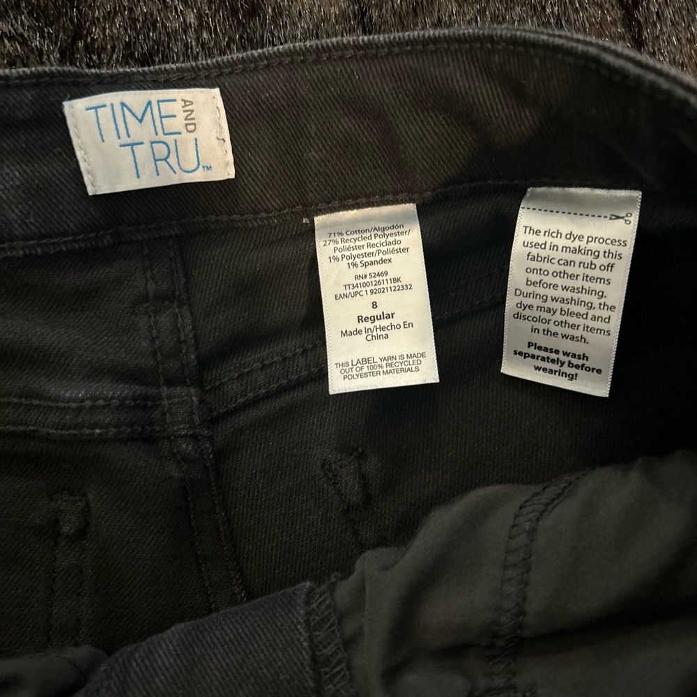 Time and Tru Black Skinny Jeans Women’s Size 8 Regular Stretch Denim - Picture 3 of 5